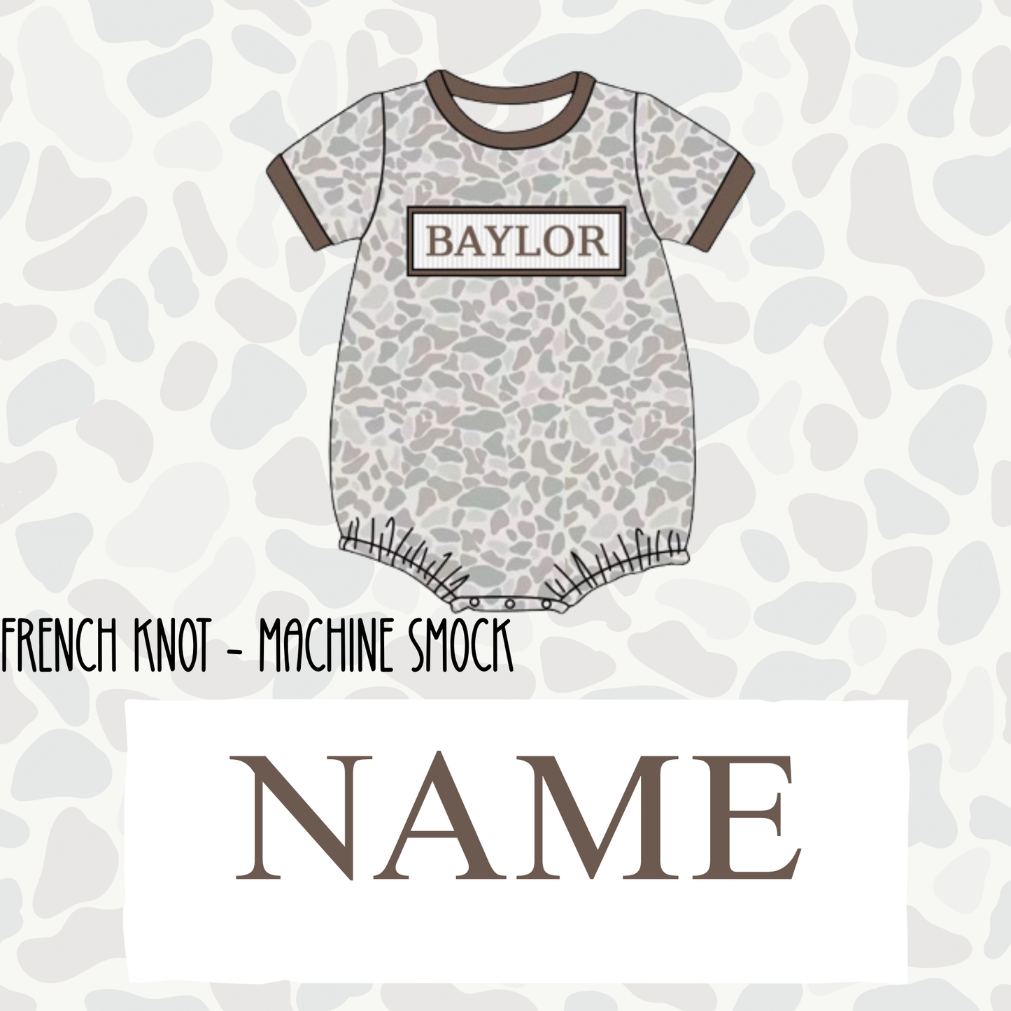 Camo Custom Smock Name - bubble