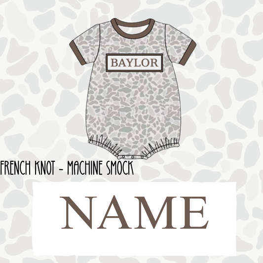 Camo Custom Smock Name - bubble